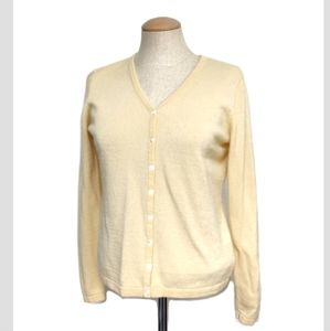 Worthington Cashmere Cardigan Yellow Sweater Medium
